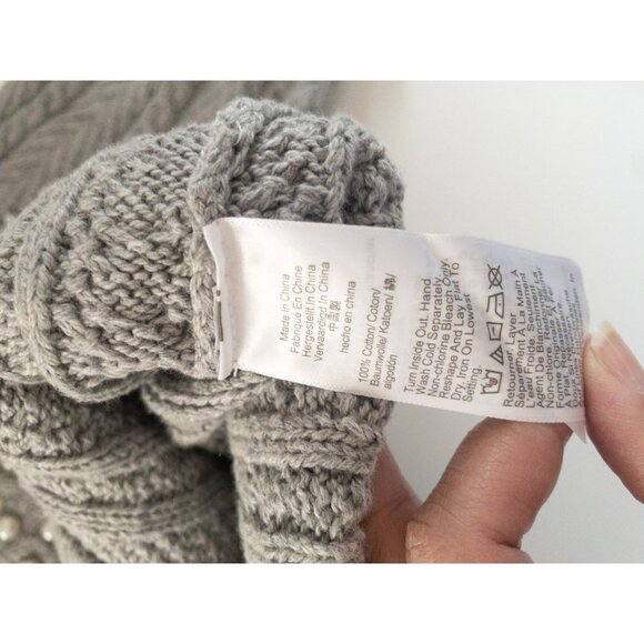J. Crew Gray Sweater with Pearl Accents - Picture 6 of 8